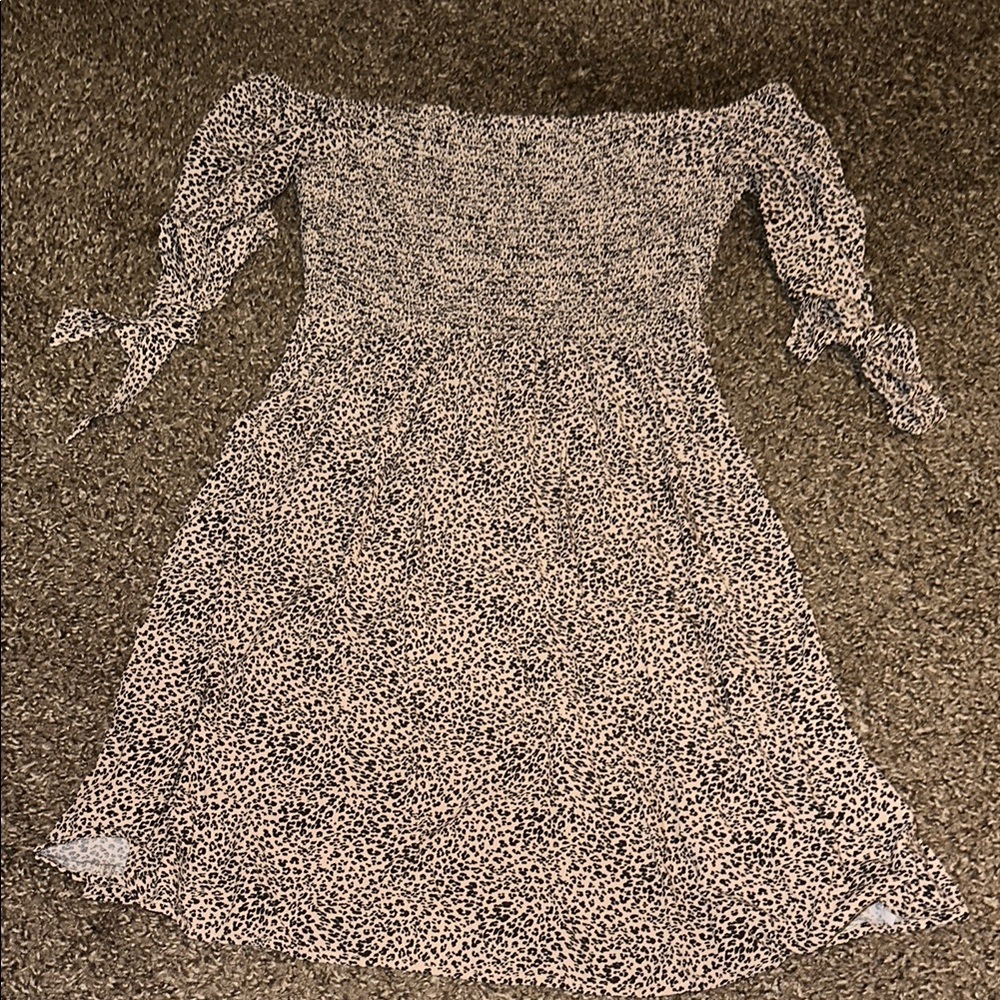 Off-Shoulder Leopard Print Dress